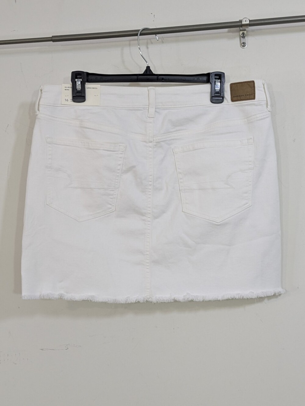 NEW American Eagle Outfitters White Denim Jean Mini Skirt - Size 16 Womens - Picture 3 of 7